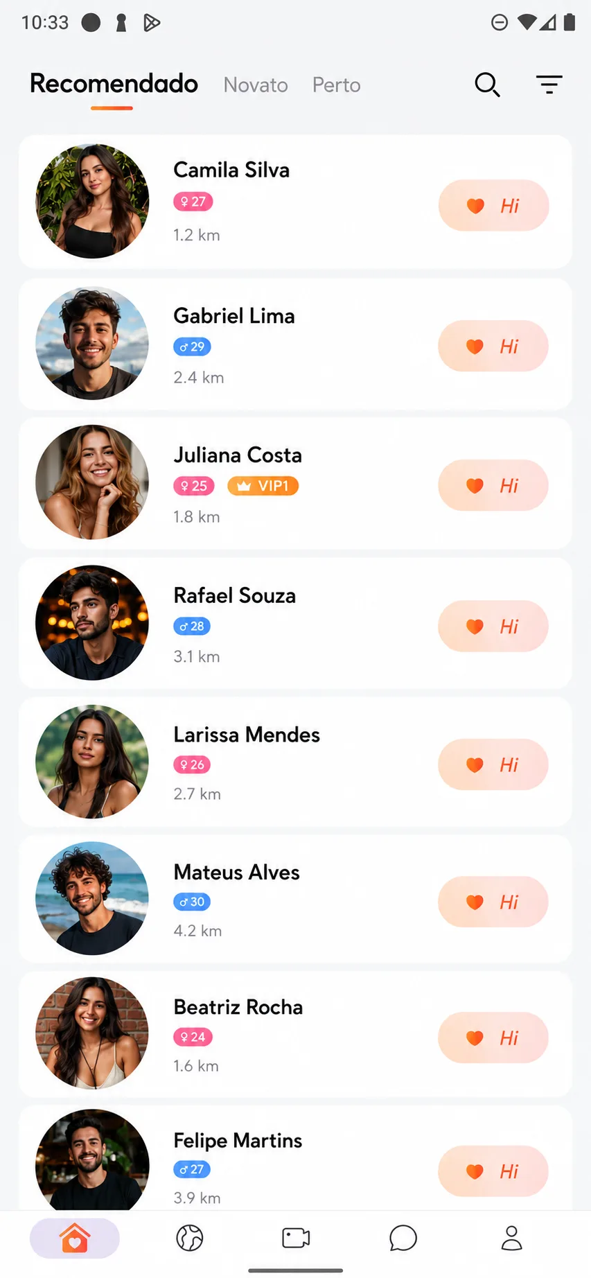 Livepapo home screen showing people online near you